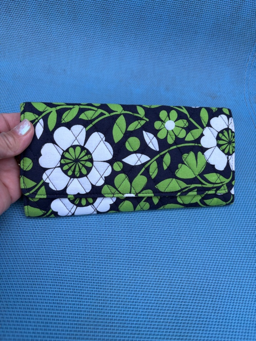Vera Bradley folding quilted wallet in Lucky you print great condition
